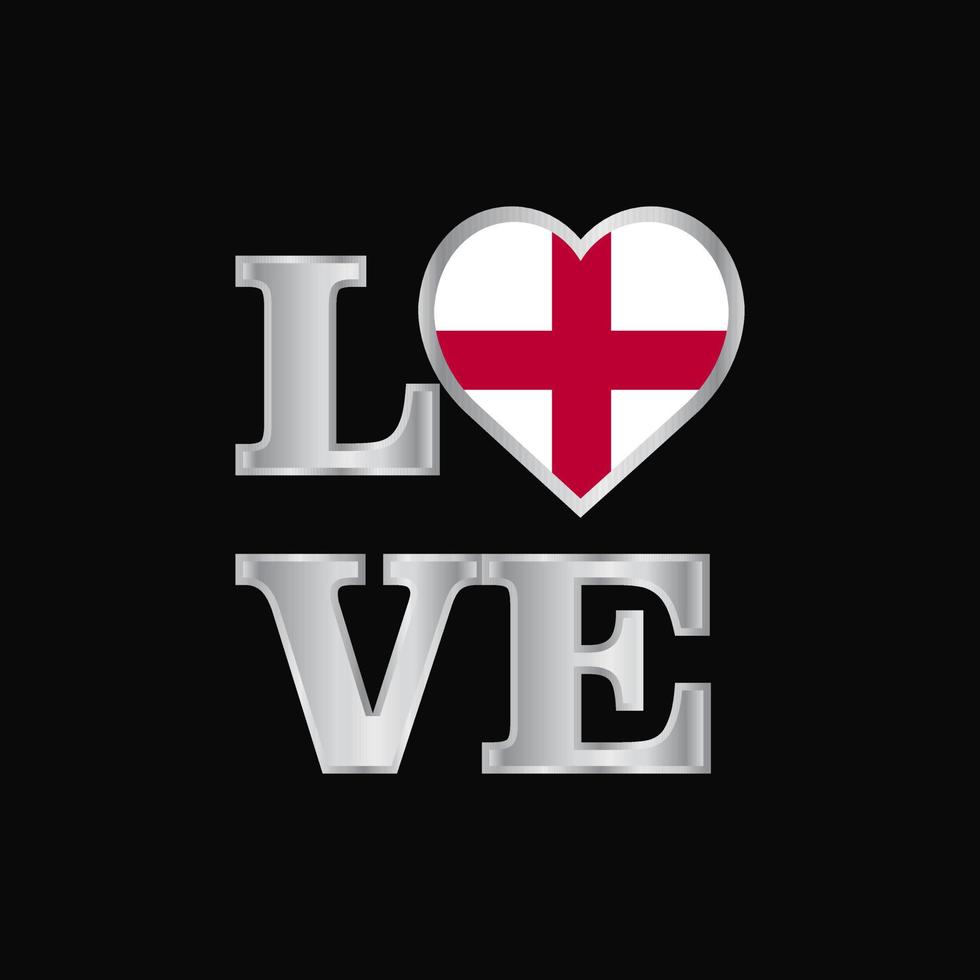 kärlek typografi England flagga design vektor skön text