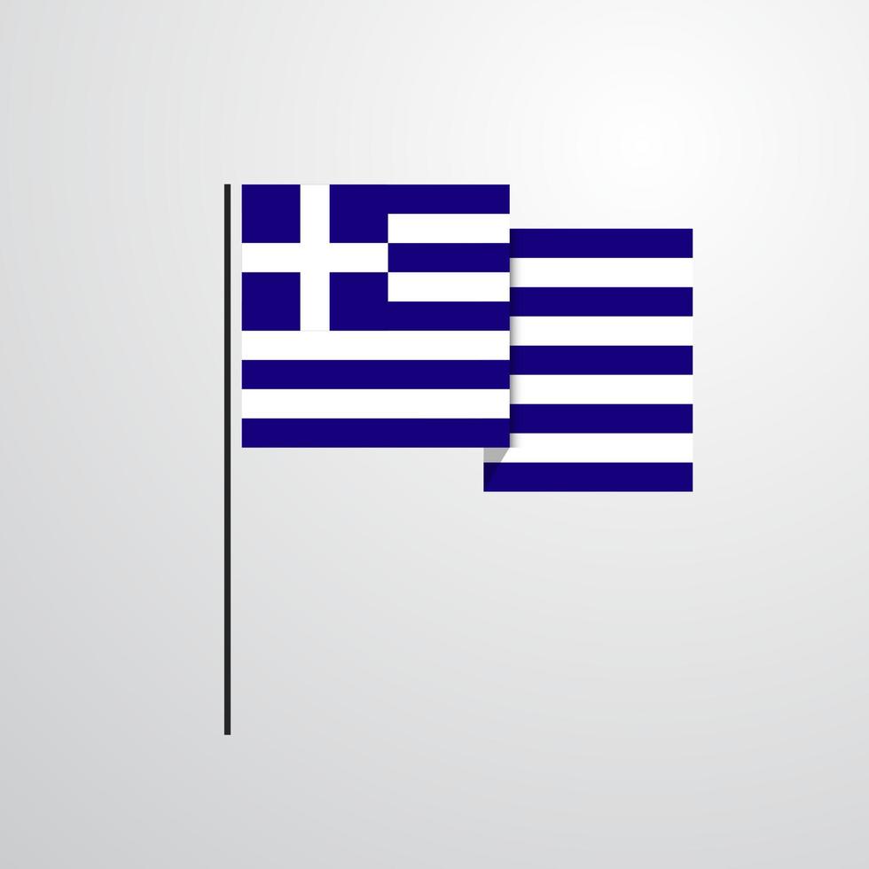 grekland vinka flagga design vektor