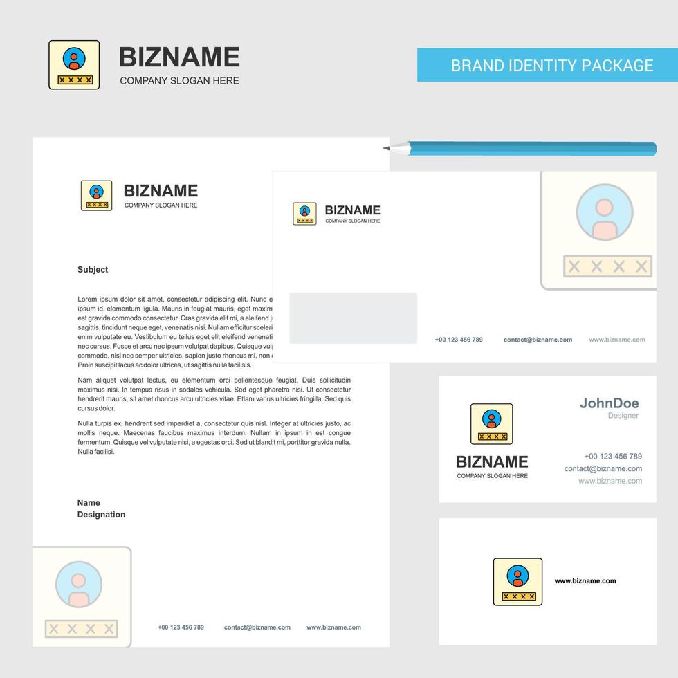 Benutzerprofil Business-Briefkopf-Umschlag und Visitenkarten-Design-Vektorvorlage vektor