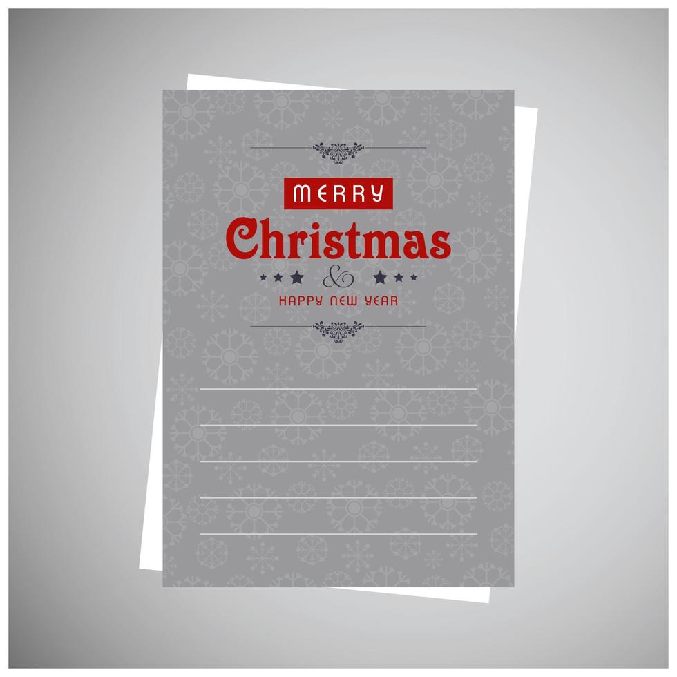 jul hälsningar kort design med grå bakgrund vektor