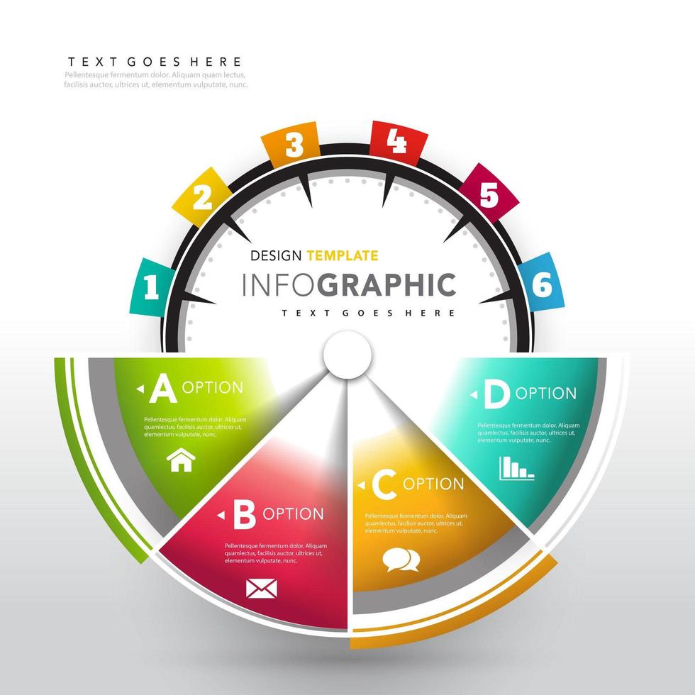 Infografik mit kreisförmiger Folienoption vektor