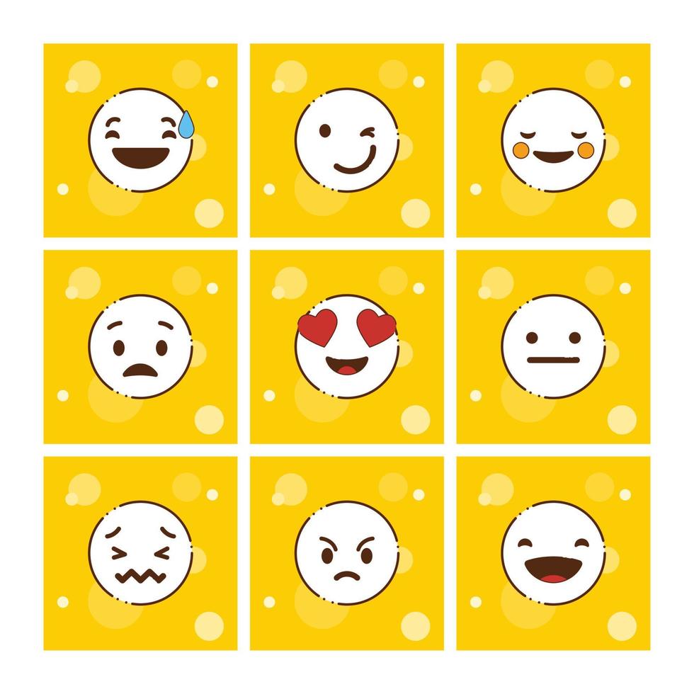 satz gelber emojis designvektor vektor