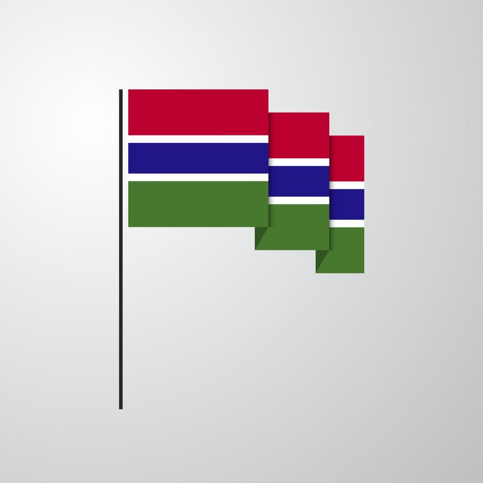 gambia wehende flagge kreativer hintergrund vektor