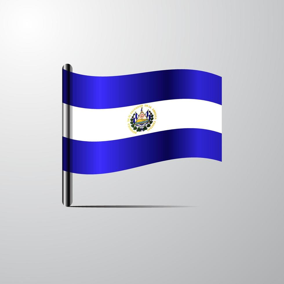 el salvador schwenkt glänzenden flaggendesignvektor vektor