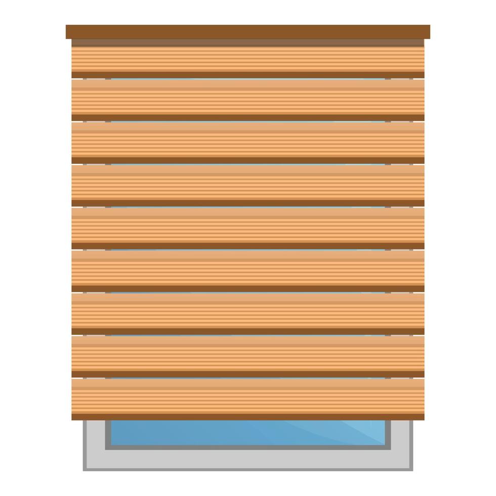 Holz-Sonnenblende-Symbol, Cartoon-Stil vektor