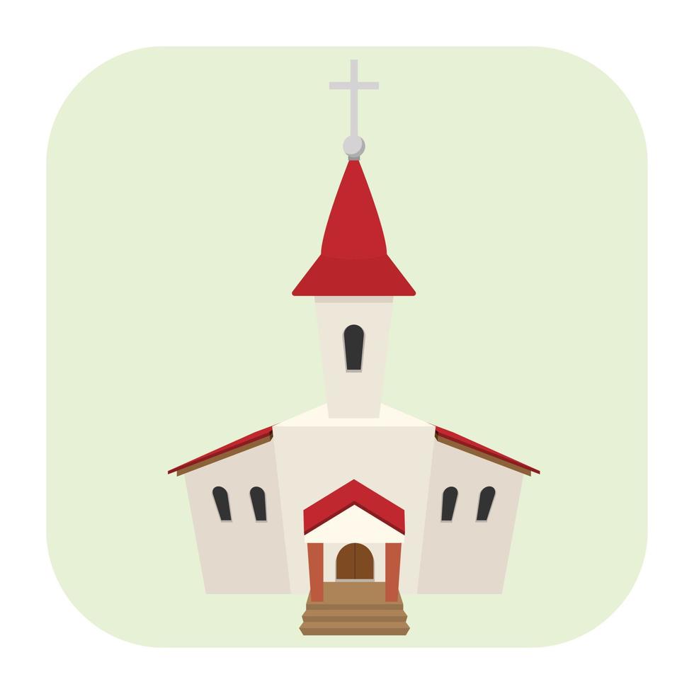 kyrka tecknad serie ikon vektor