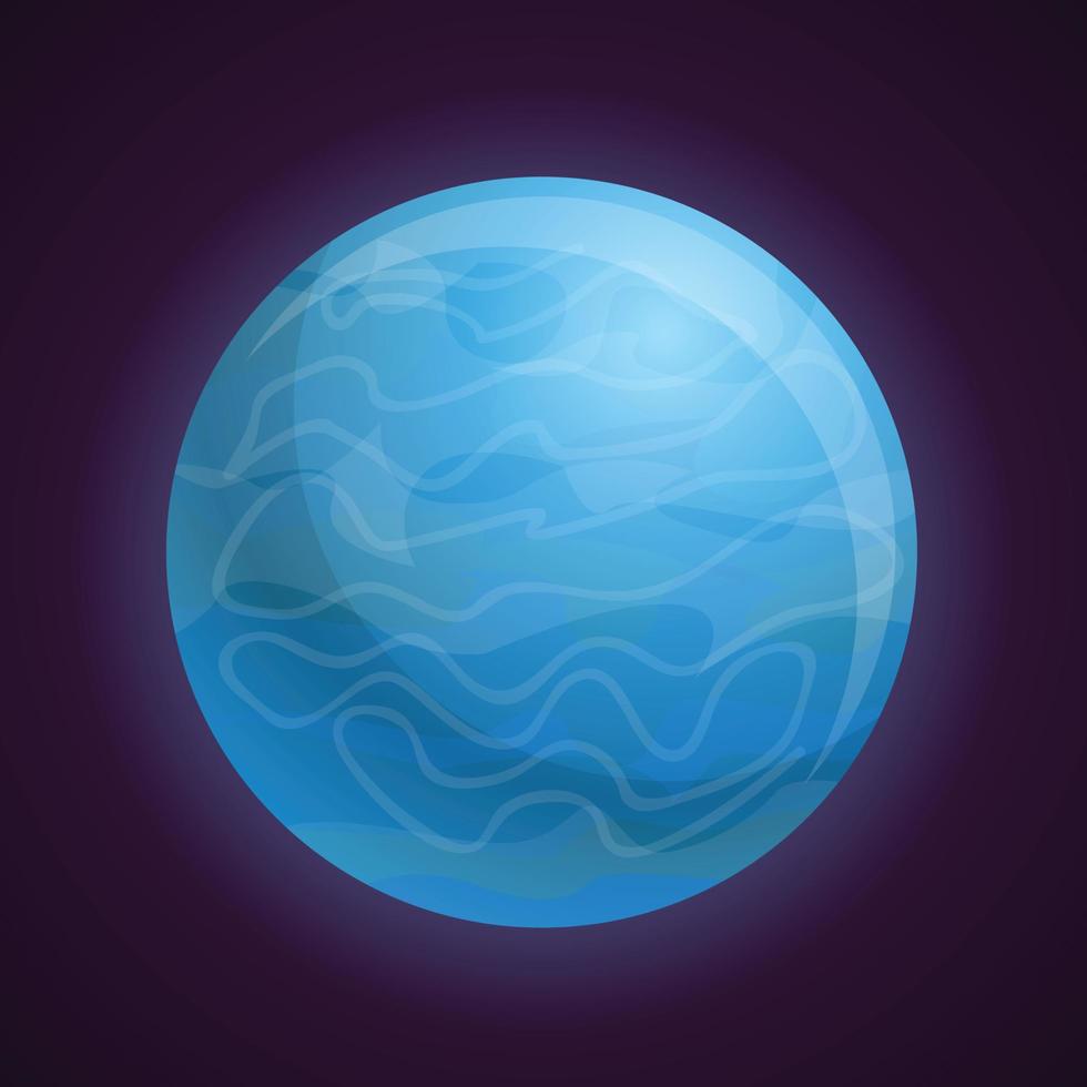 Neptun-Planet-Symbol, Cartoon-Stil vektor