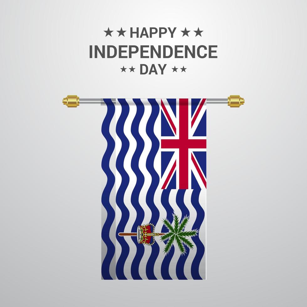 britisch-territorium im indischen ozean unabhängigkeitstag hängender flaggenhintergrund vektor