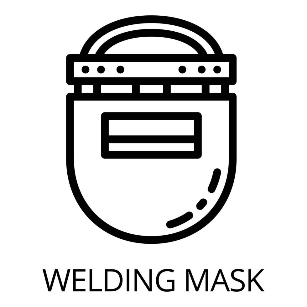Symbol für Schweißmaske aus Kunststoff, Umrissstil vektor