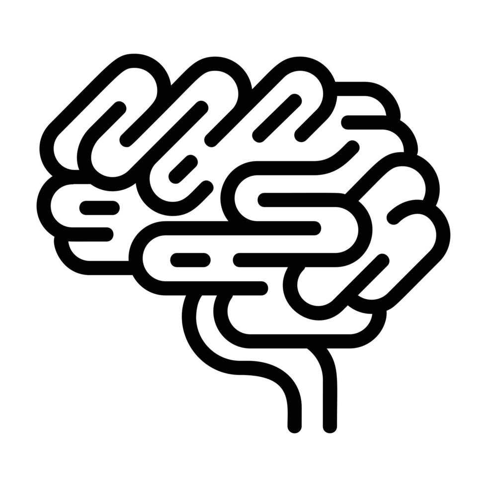 hjärna organ ikon, översikt stil vektor