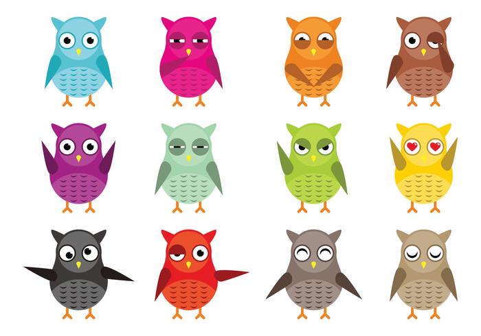 Owl vektor Karaktär Vector Pack