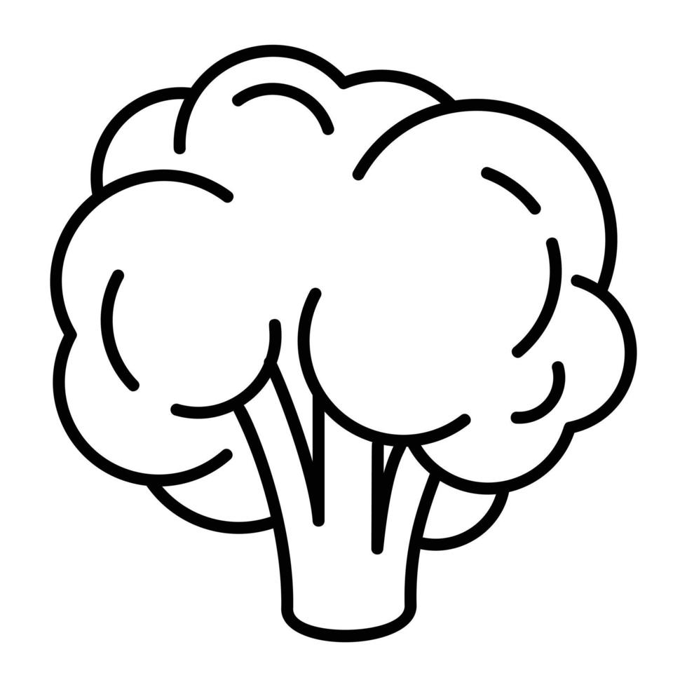 Natürliche Brokkoli-Ikone, Umrissstil vektor