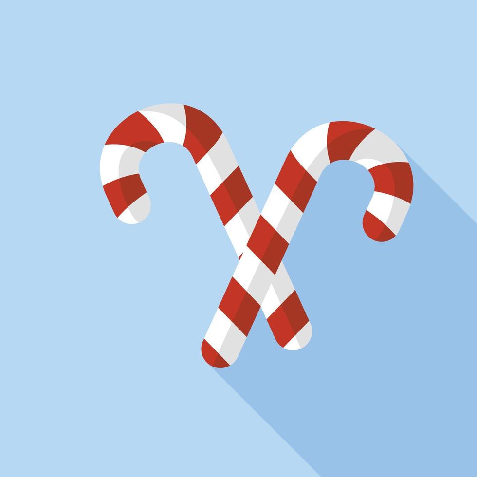 Xmas Candy Stick-Symbol, flacher Stil vektor