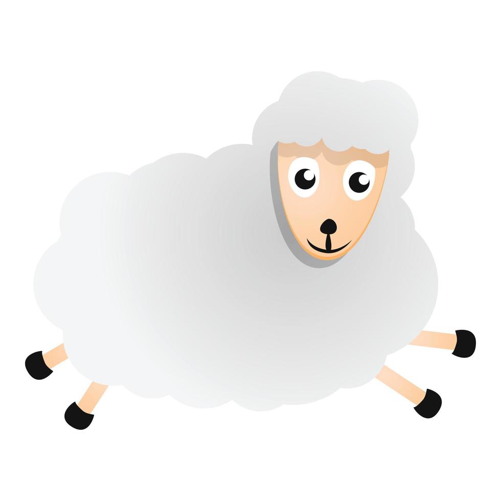 Laufendes Schaf-Symbol, Cartoon-Stil vektor