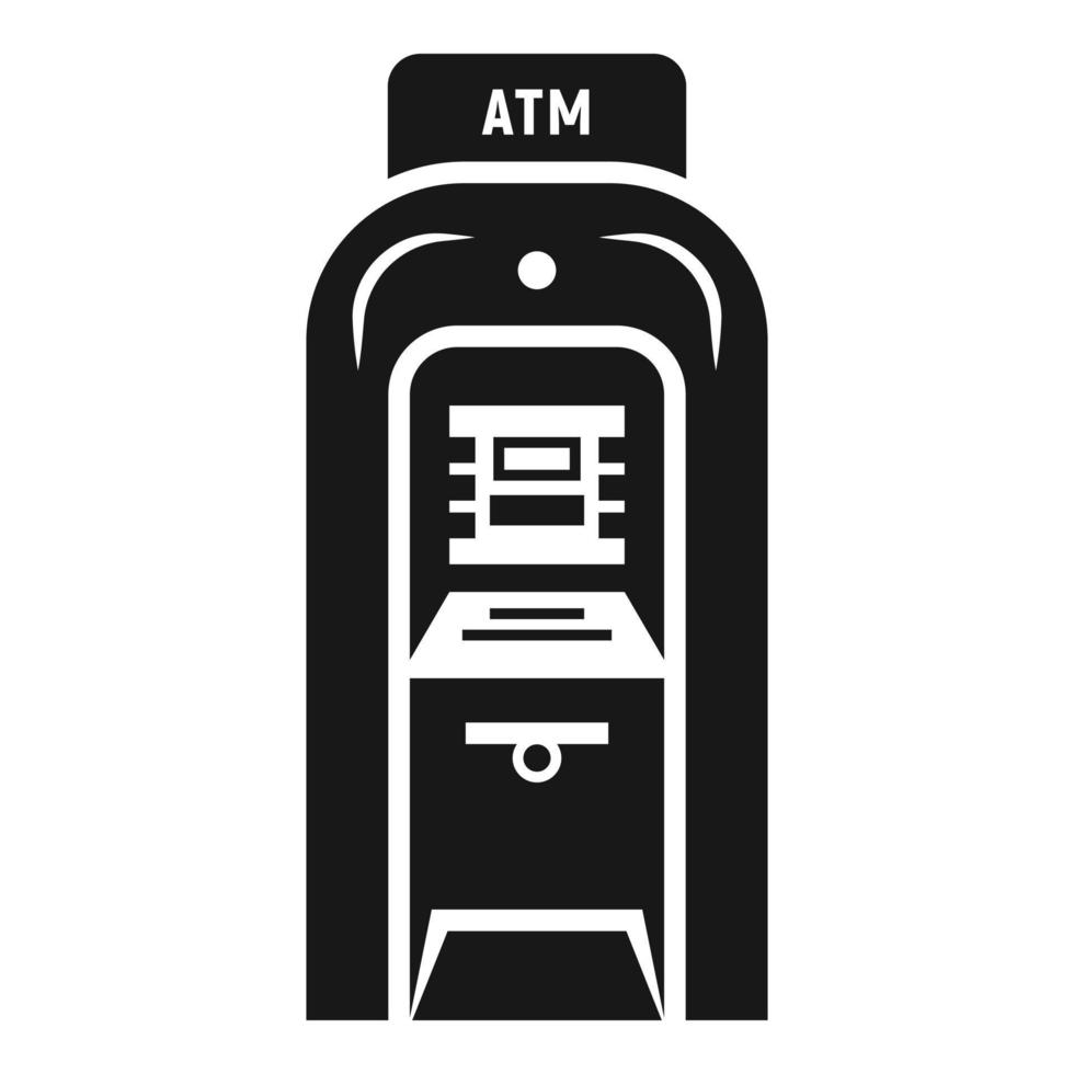 Bankomat ikon, enkel stil vektor