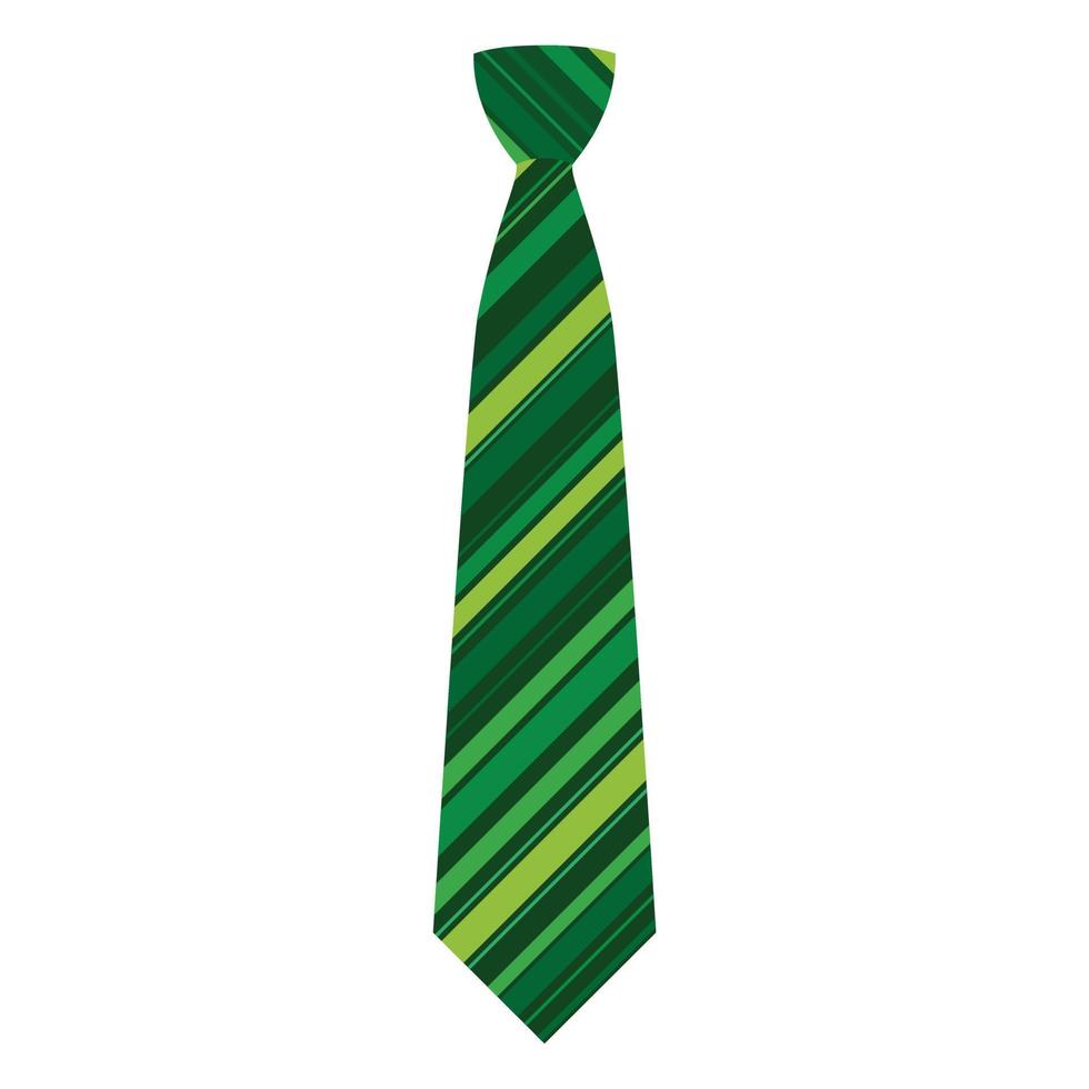 grün gestreiftes Krawattensymbol, flacher Stil vektor