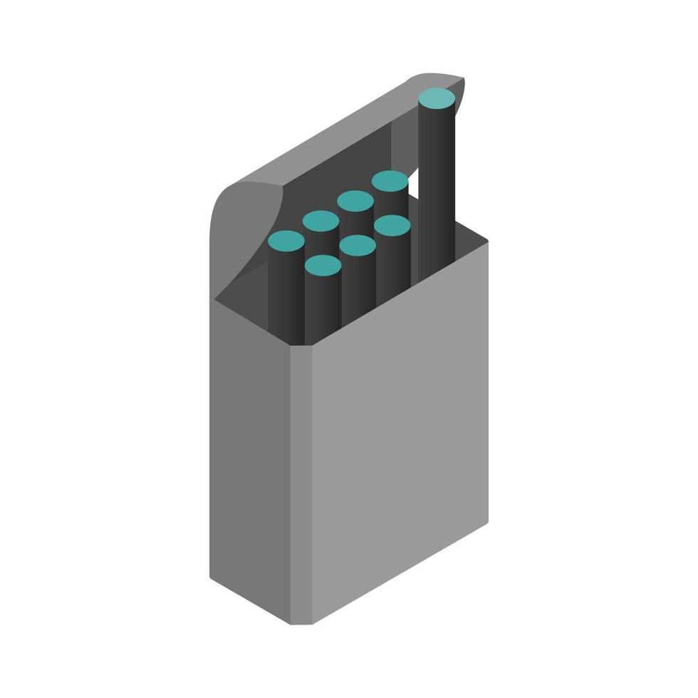E-Zigaretten mit einem Box-Symbol, isometrischer 3D-Stil vektor