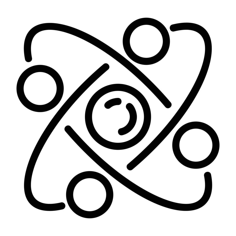Atom-Symbol, Umrissstil vektor
