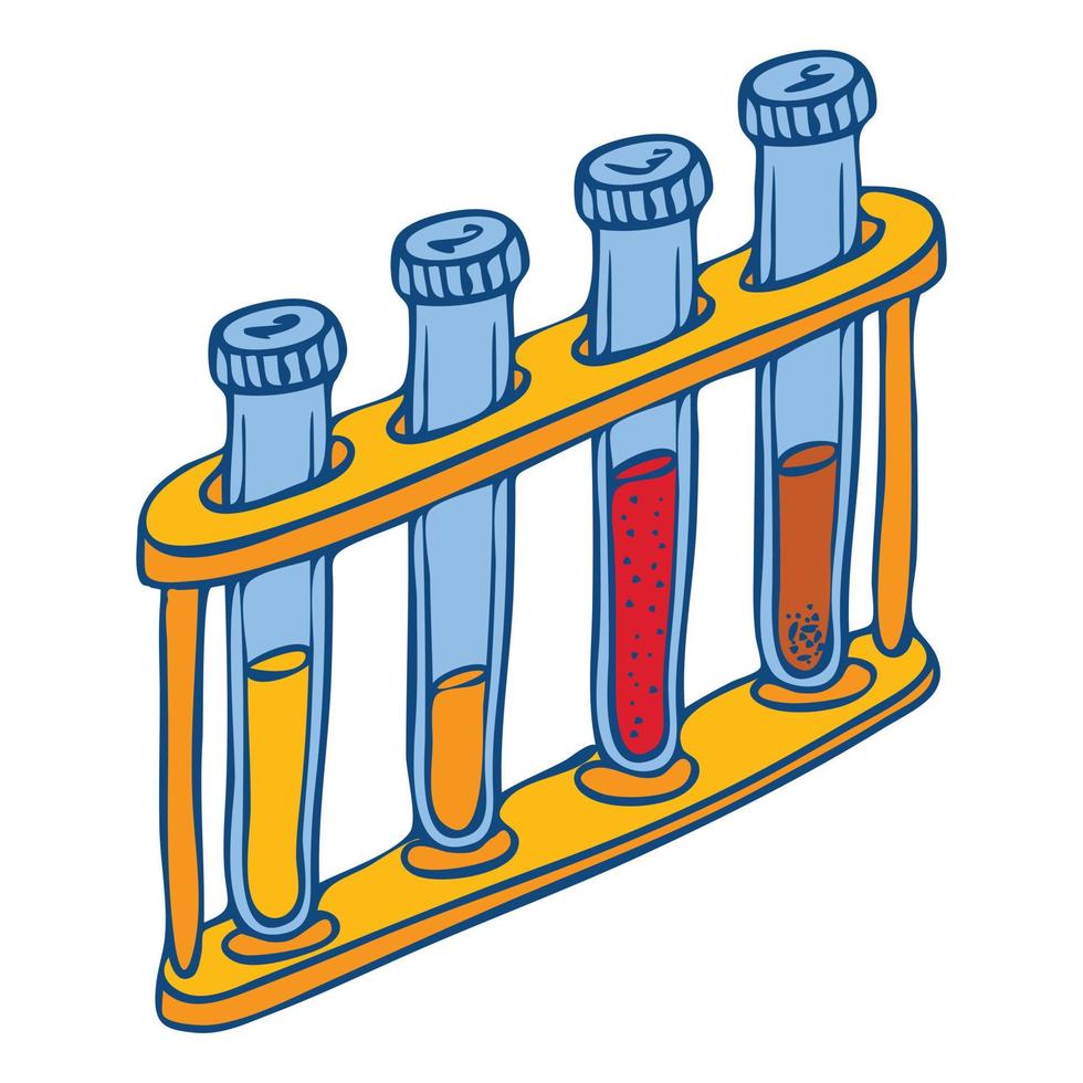 teste rör stå ikon, hand dragen stil vektor