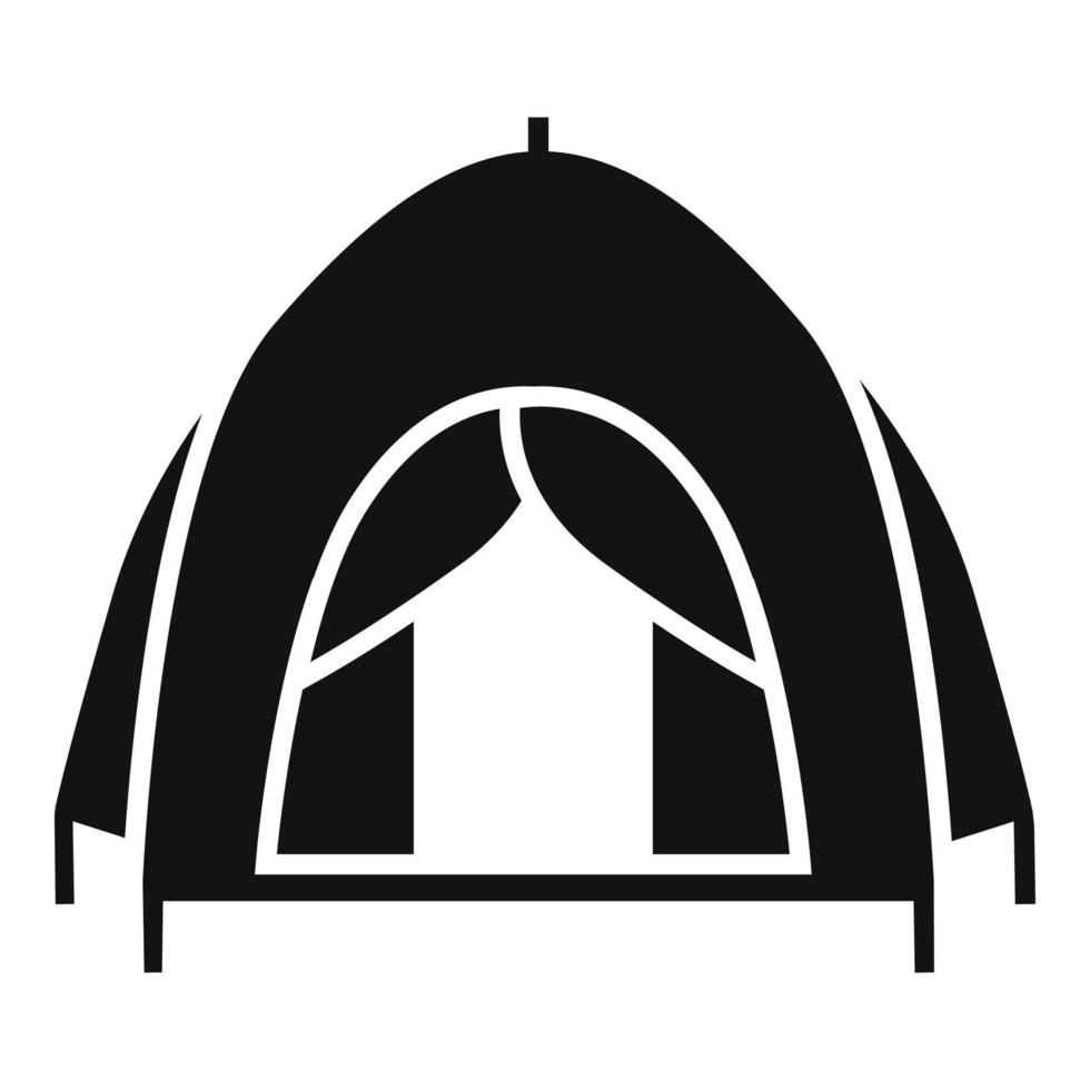 läger tält ikon, enkel stil vektor