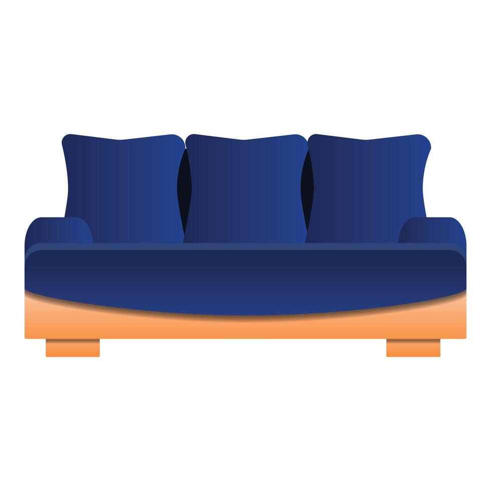 Kissen-Sofa-Symbol, Cartoon-Stil vektor