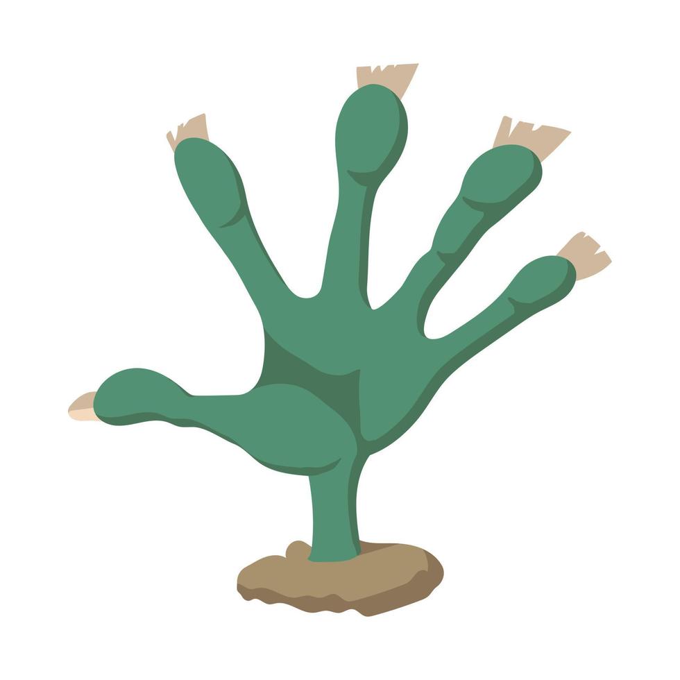 Hexe grünes Handsymbol, Cartoon-Stil vektor