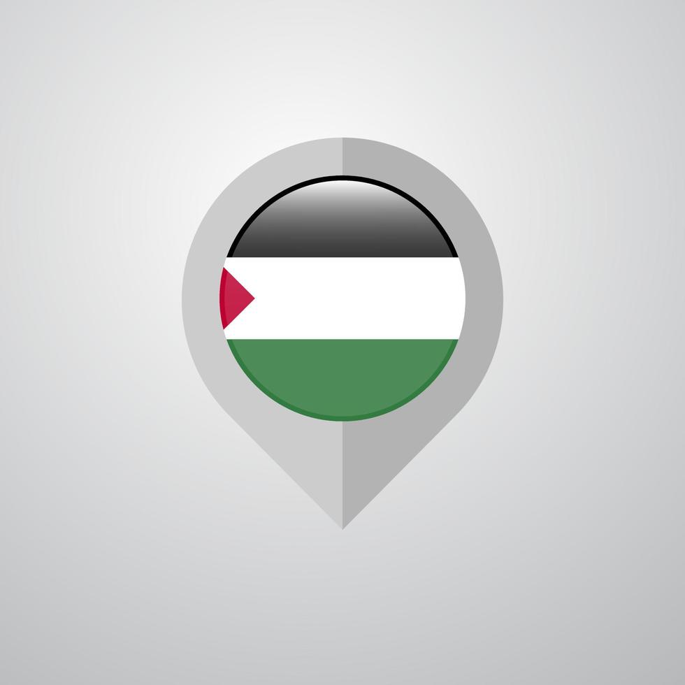 Karta navigering pekare med palestina flagga design vektor