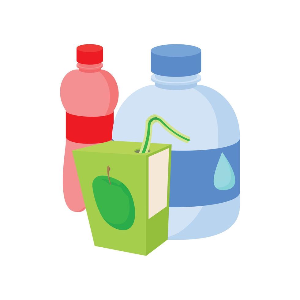 sortiment av drycker ikon, tecknad serie stil vektor