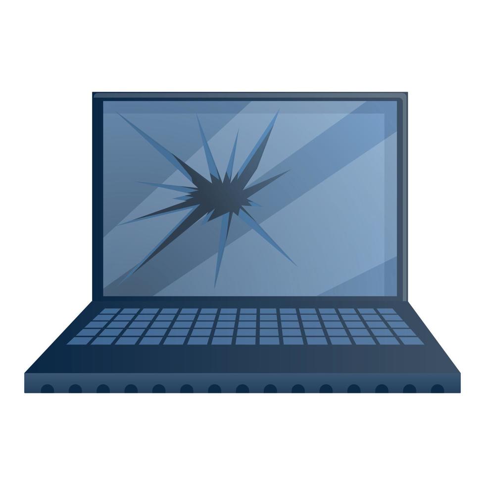 kaputtes Business-Laptop-Symbol, Cartoon-Stil vektor