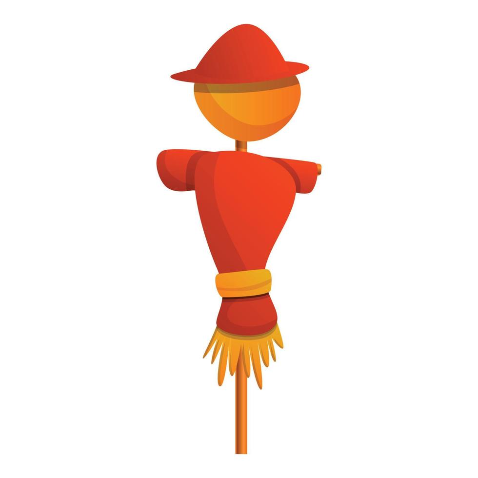 rolig scarecrow ikon, tecknad serie stil vektor
