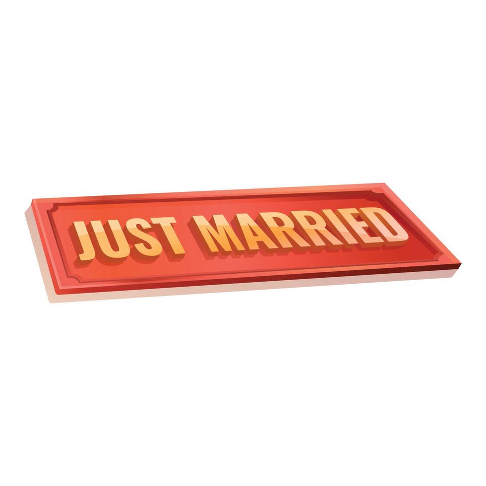 gerade verheiratetes Banner-Symbol, Cartoon-Stil vektor
