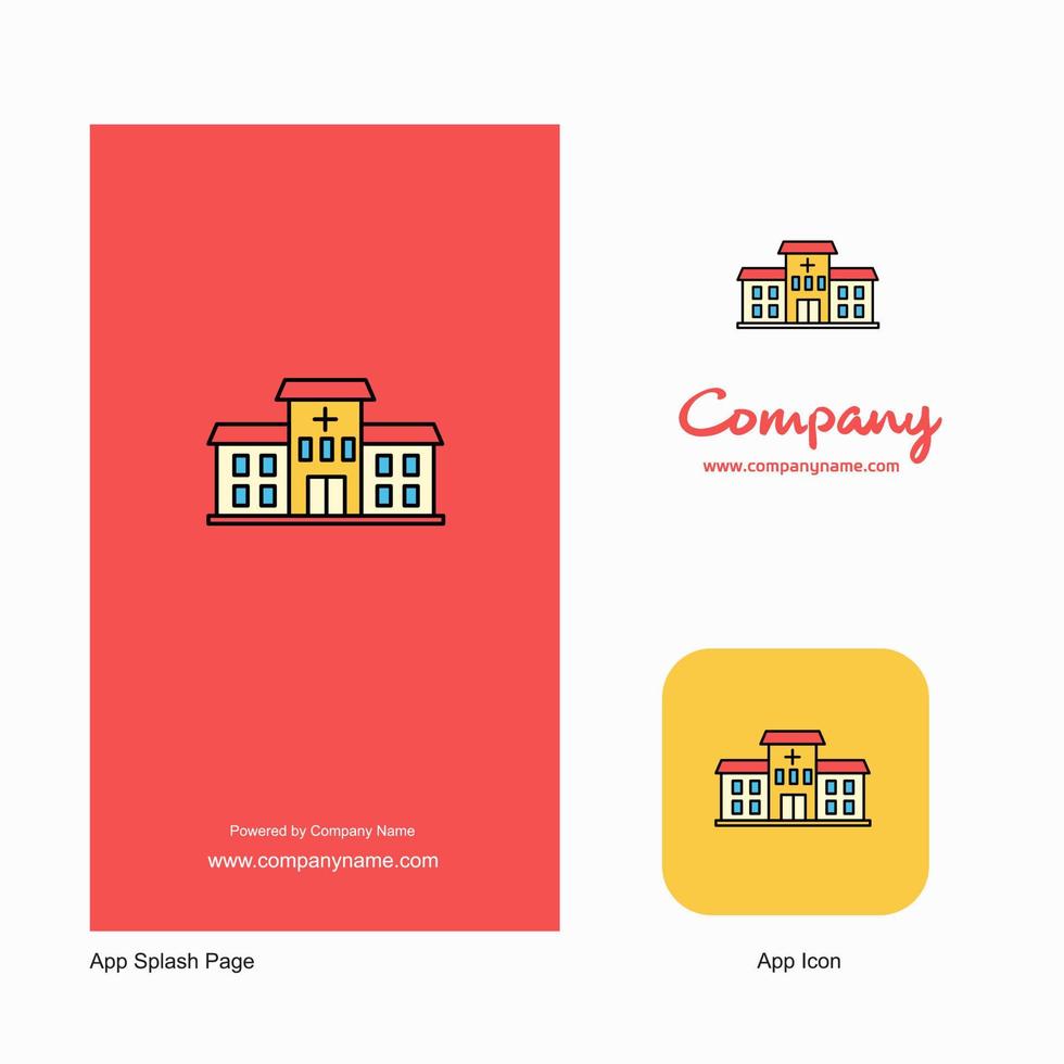 Krankenhaus-Firmenlogo-App-Symbol und Splash-Page-Design kreative Business-App-Designelemente vektor