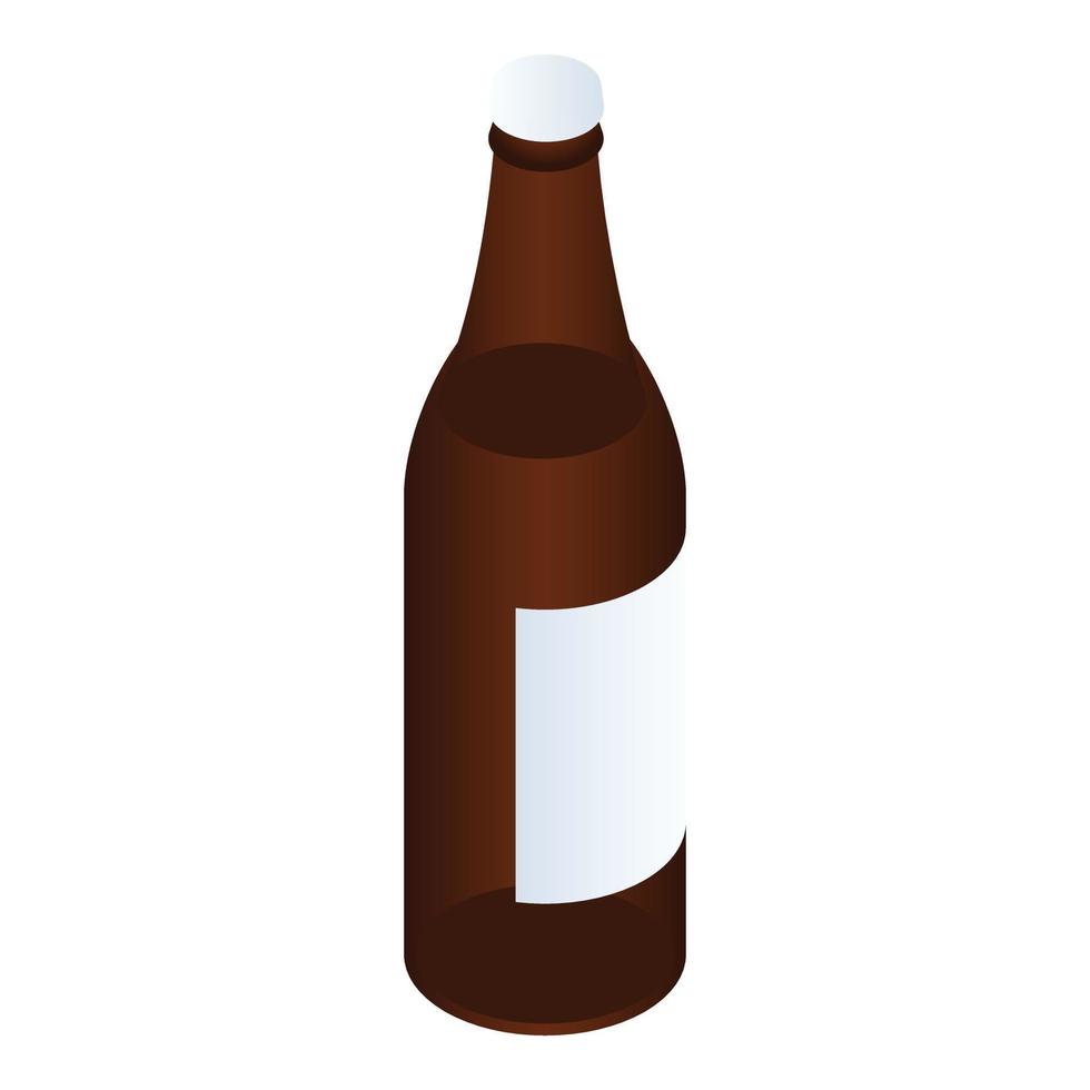 gyllene flaska öl ikon, isometrisk stil vektor