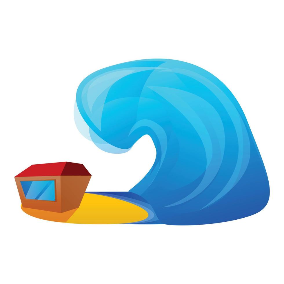 Tsunami-Big-Wave-Symbol, Cartoon-Stil vektor