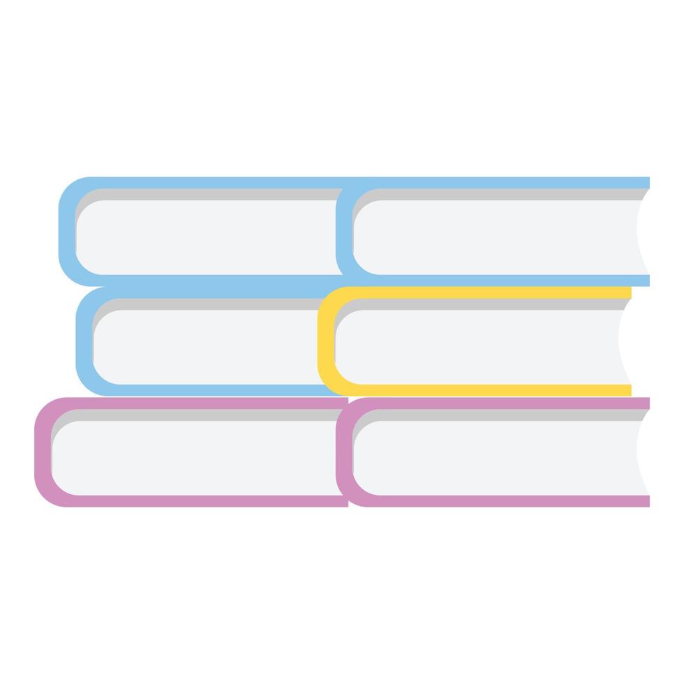 färgrik bok stack ikon, tecknad serie stil vektor
