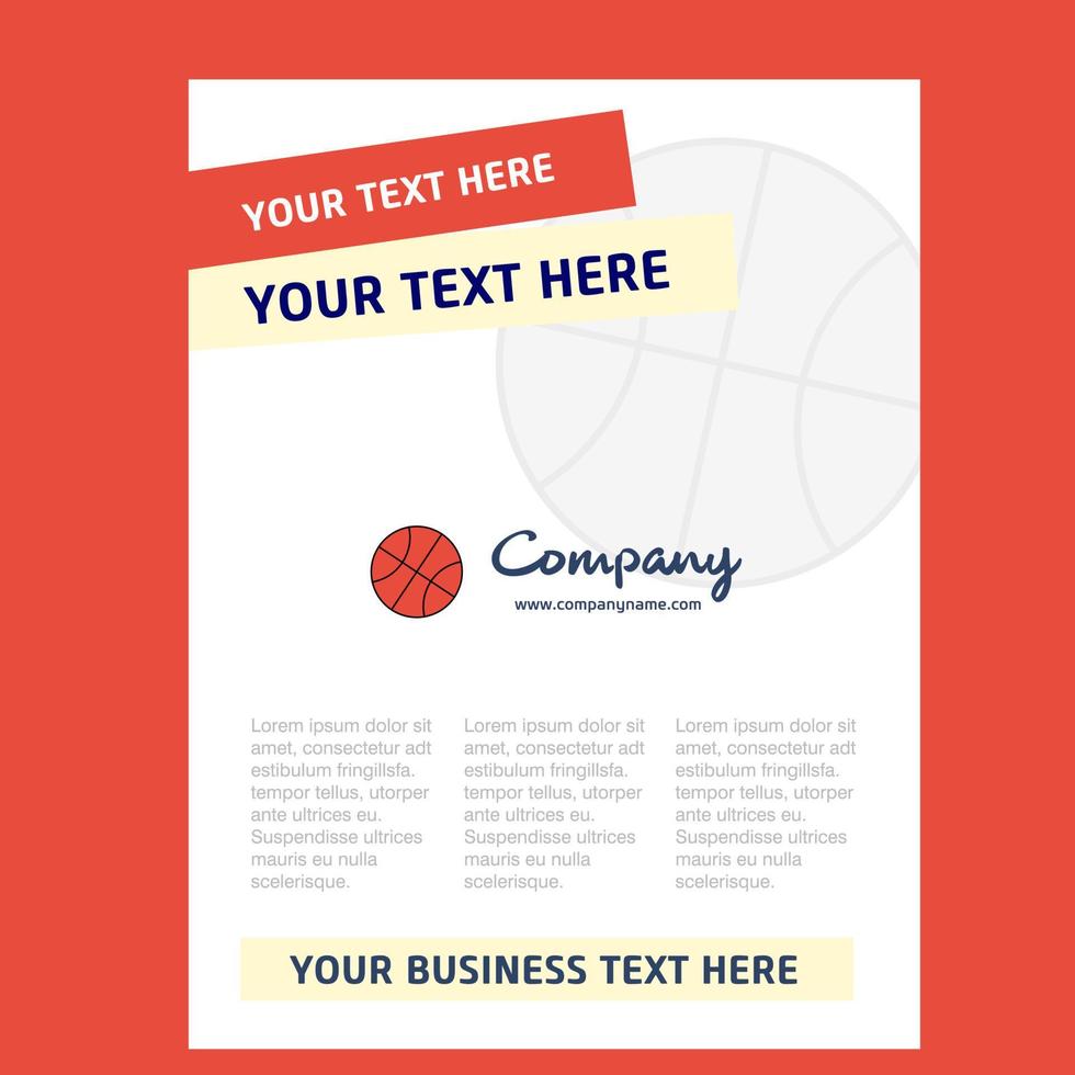 korg boll titel sida design för företag profil årlig Rapportera presentationer folder broschyr vektor bakgrund