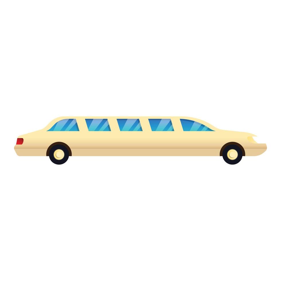 guld limousine ikon, tecknad serie stil vektor