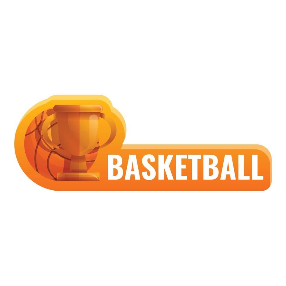 basketboll kopp logotyp, tecknad serie stil vektor