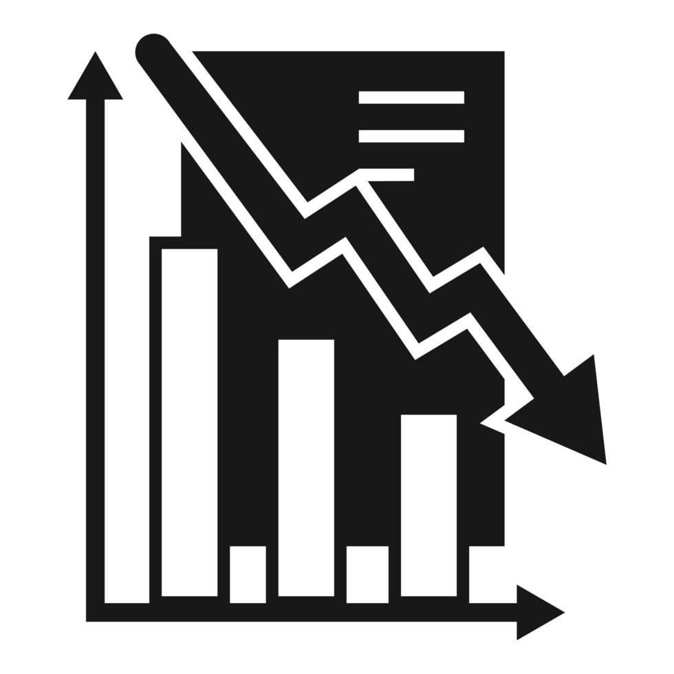 låg finansiera Graf ikon, enkel stil vektor