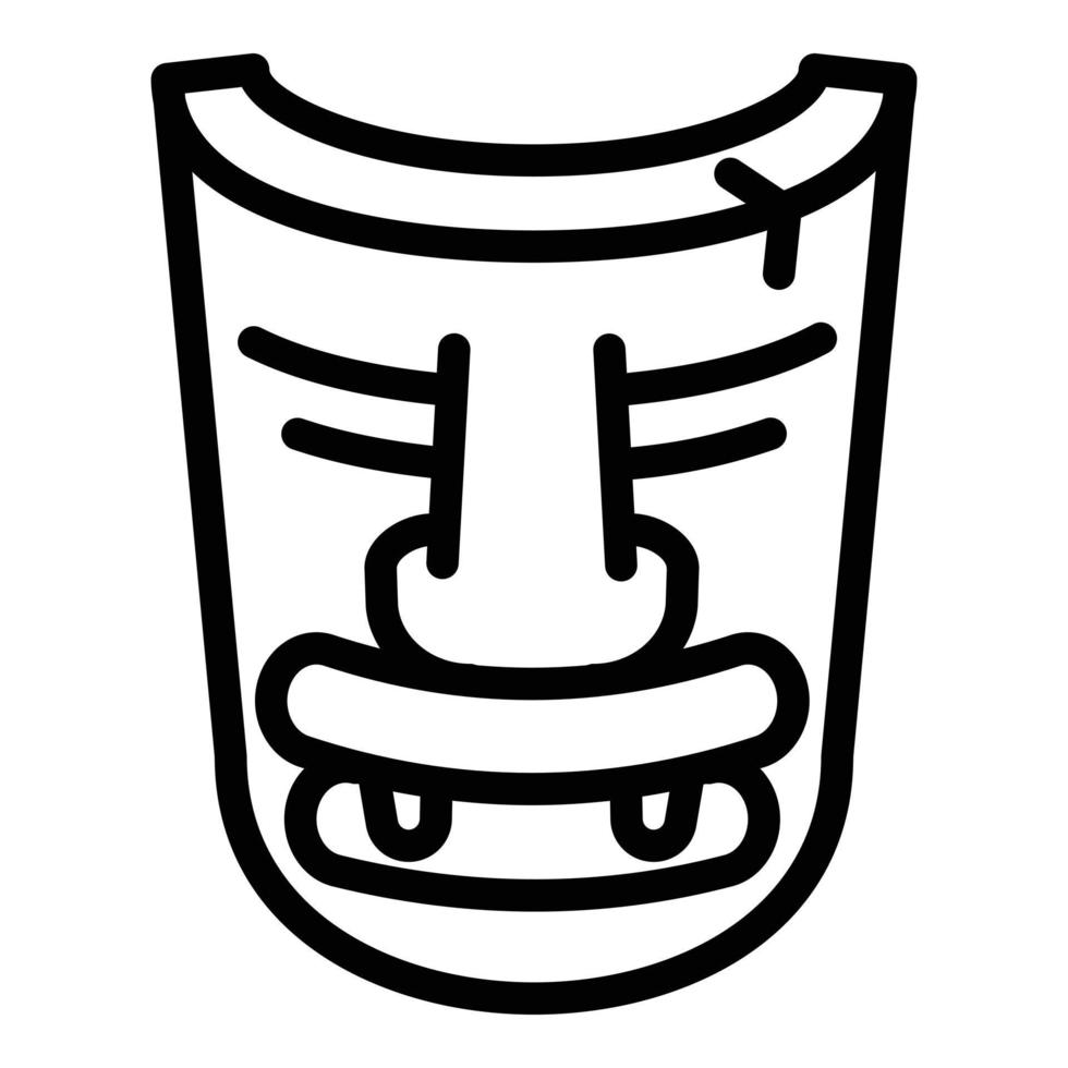 Holz-Idol-Maskensymbol, Umrissstil vektor