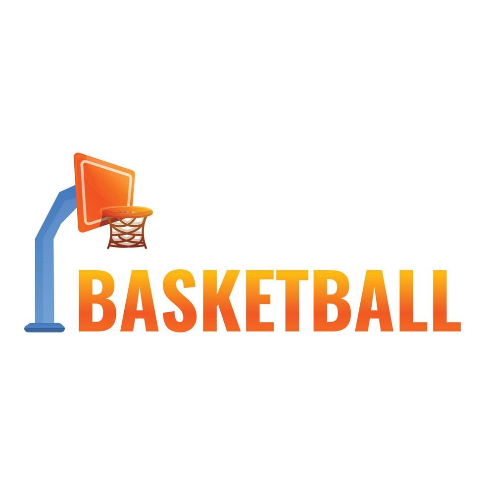 Basketballturm-Logo, Cartoon-Stil vektor