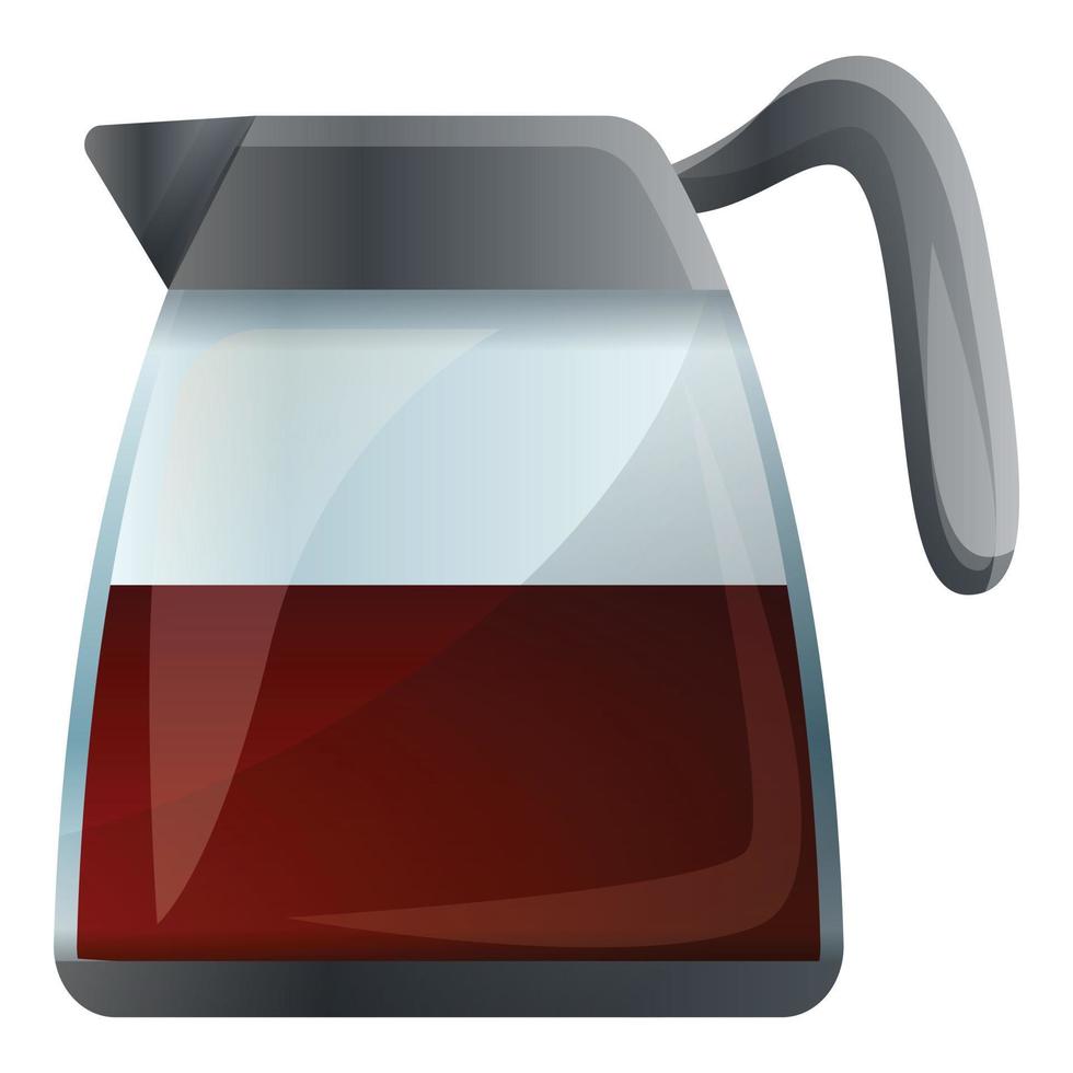 Kaffeeglas-Wasserkocher-Symbol, Cartoon-Stil vektor