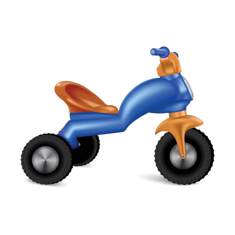 plast trehjuling ikon, realistisk stil vektor