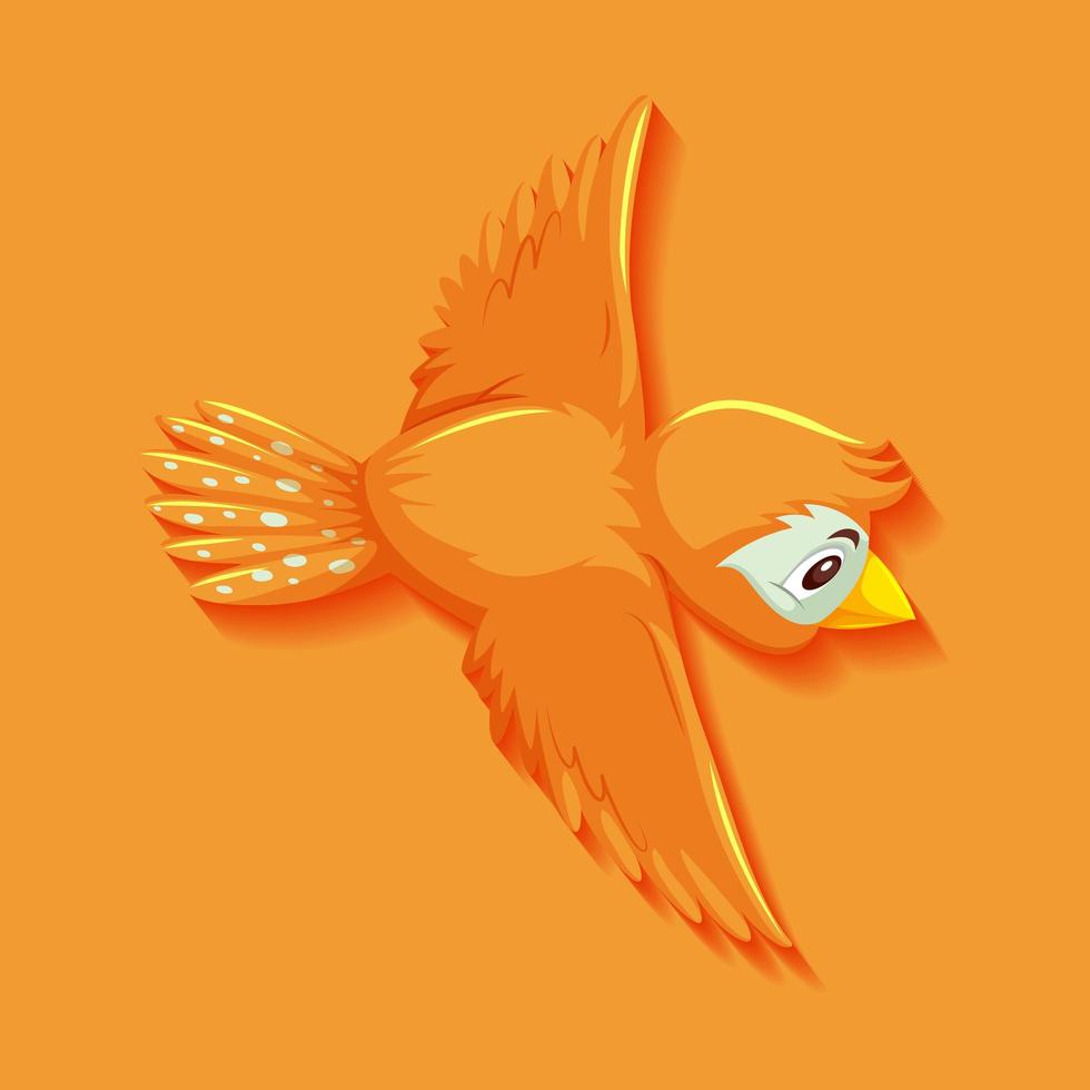 niedliche orange Vogel Zeichentrickfigur vektor