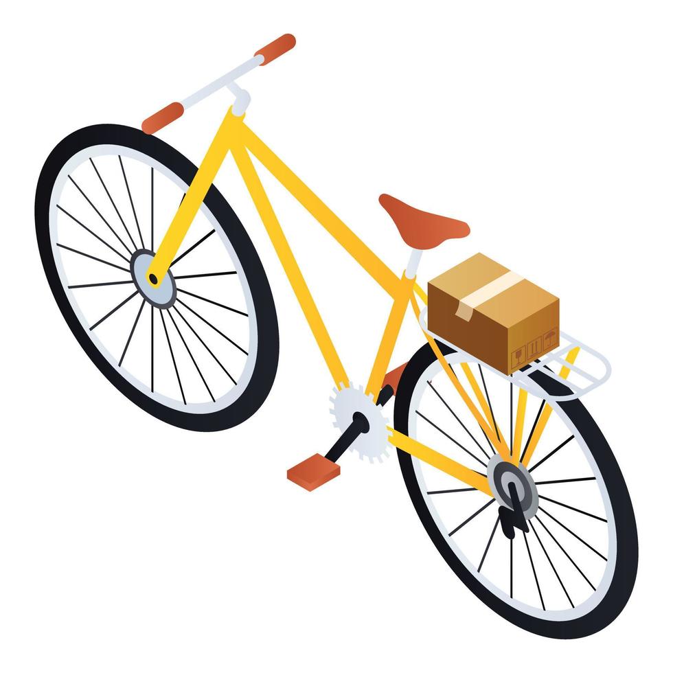 brevbärare cykel ikon, isometrisk stil vektor