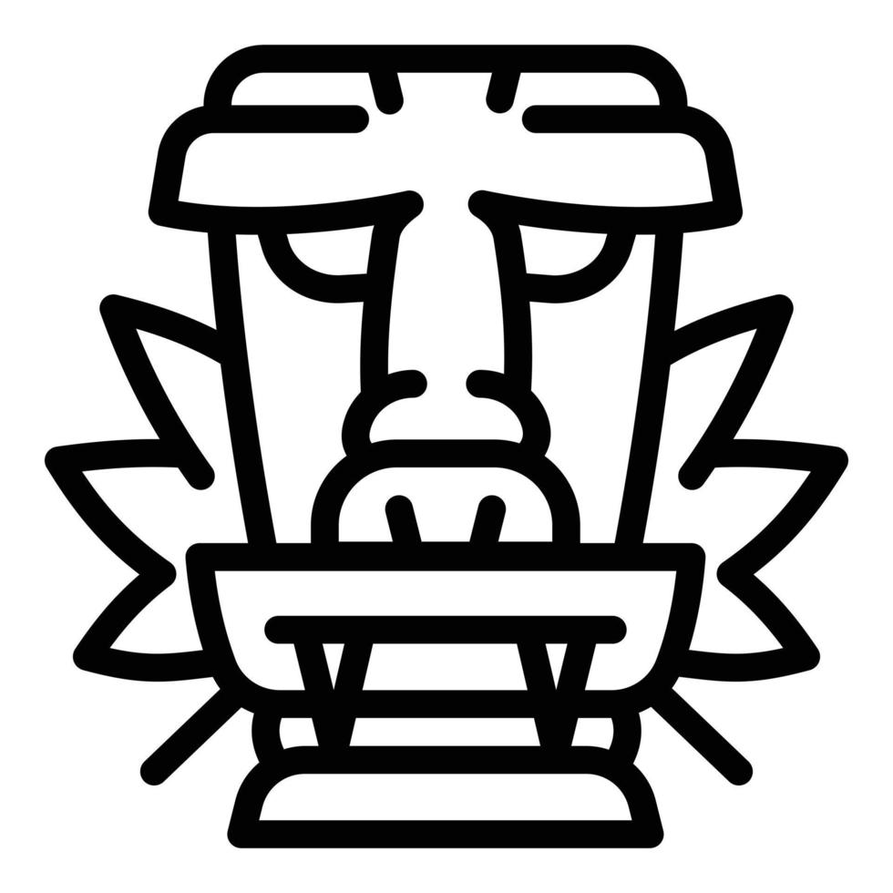 inföding trä idol ikon, översikt stil vektor