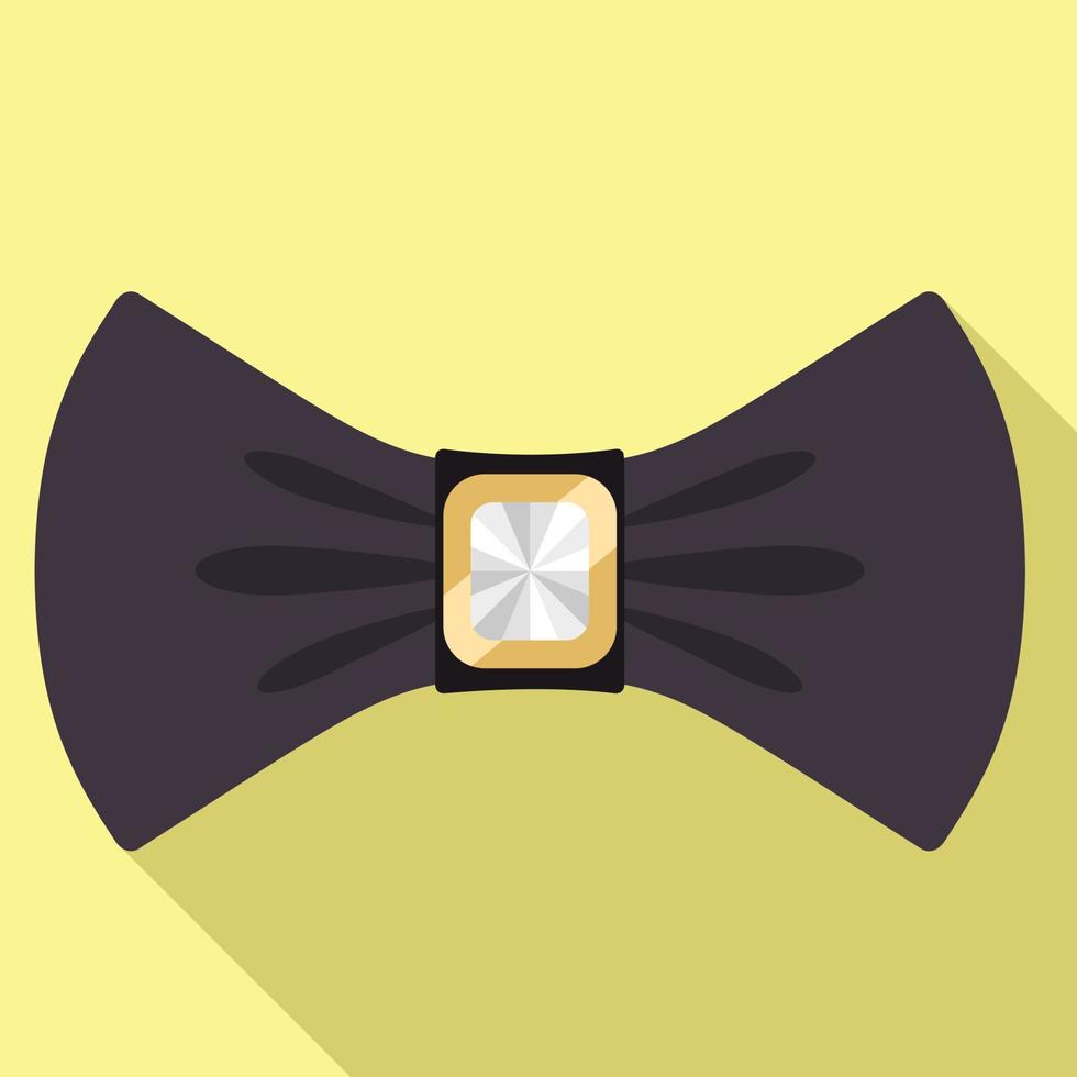 brun rosett slips ikon, platt stil vektor
