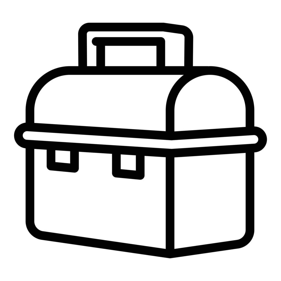 Lunchbox-Symbol aus Stahl, Umrissstil vektor