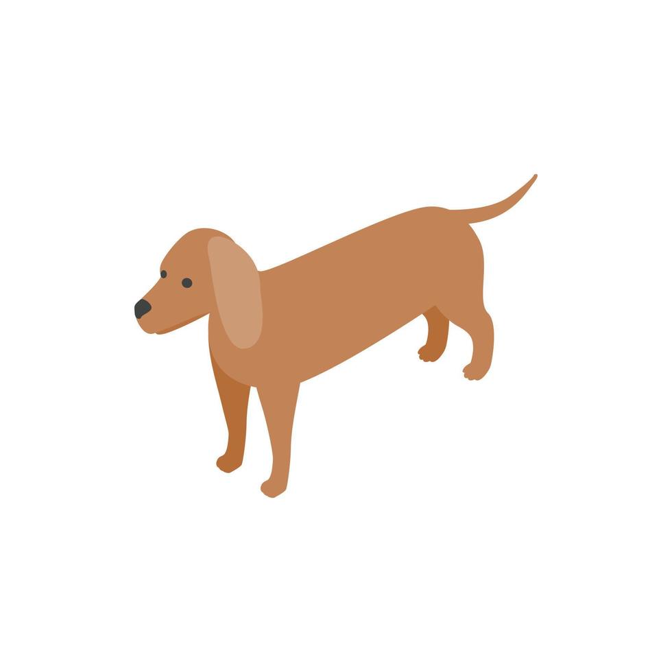 Dackel-Hund-Symbol, isometrischer 3D-Stil vektor