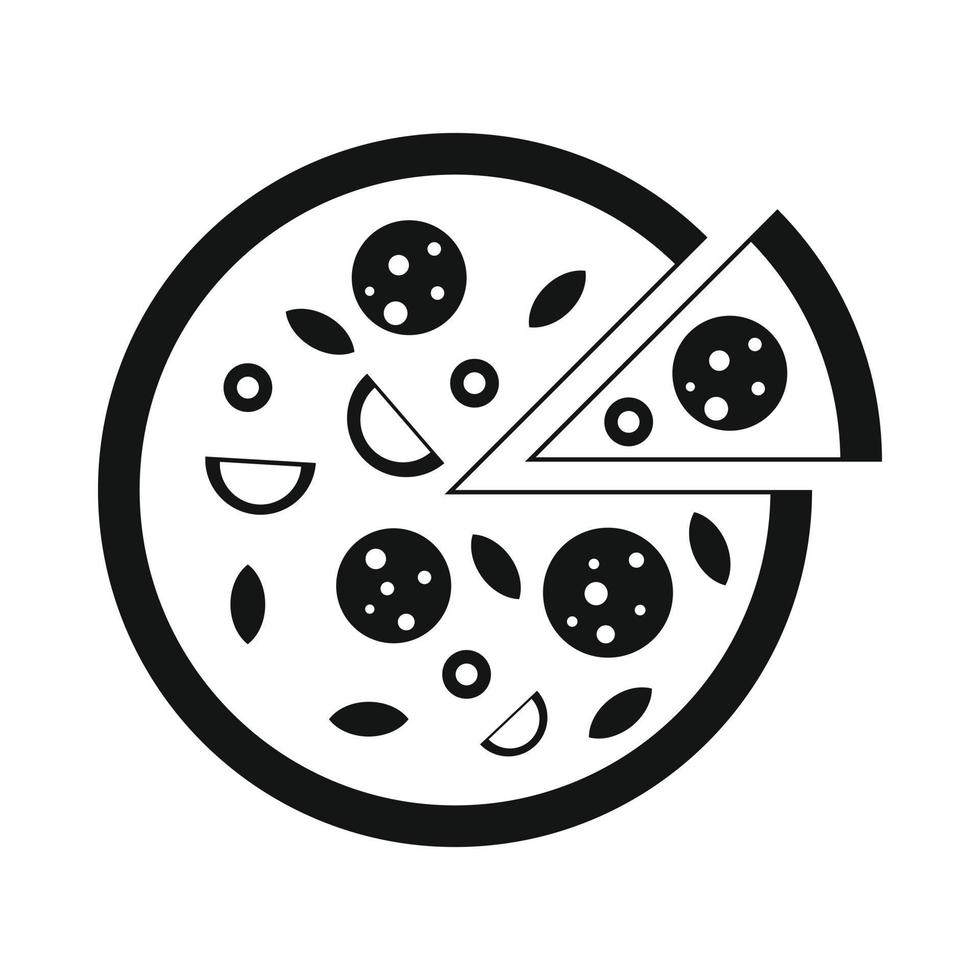 Pizza-Symbol, einfacher Stil vektor